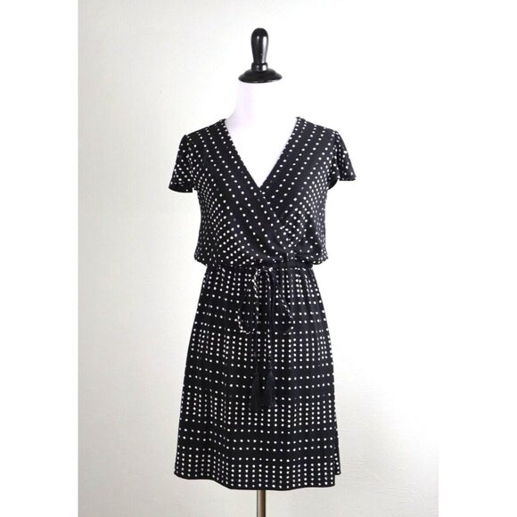 Tommy Bahama Dunmore‎ Dot Black Dress Tassel Ties Size Medium Summer Vacation - Picture 4 of 10
